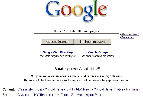 google 1998 homepage. google 1998